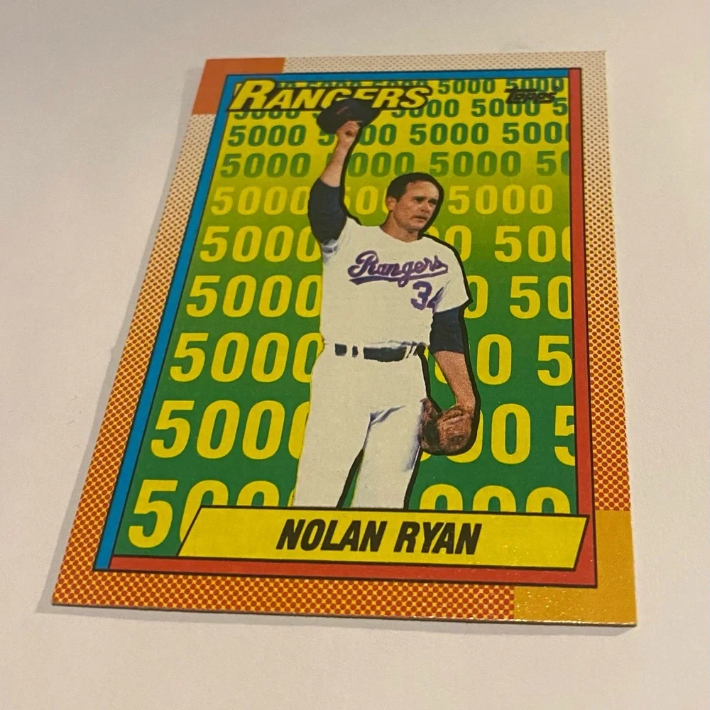 Nolan Ryan 1990 Topps Baseball card #5 Vintage Collectible 5000 Strike Outs
